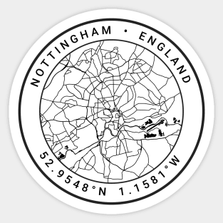 Nottingham Map Sticker